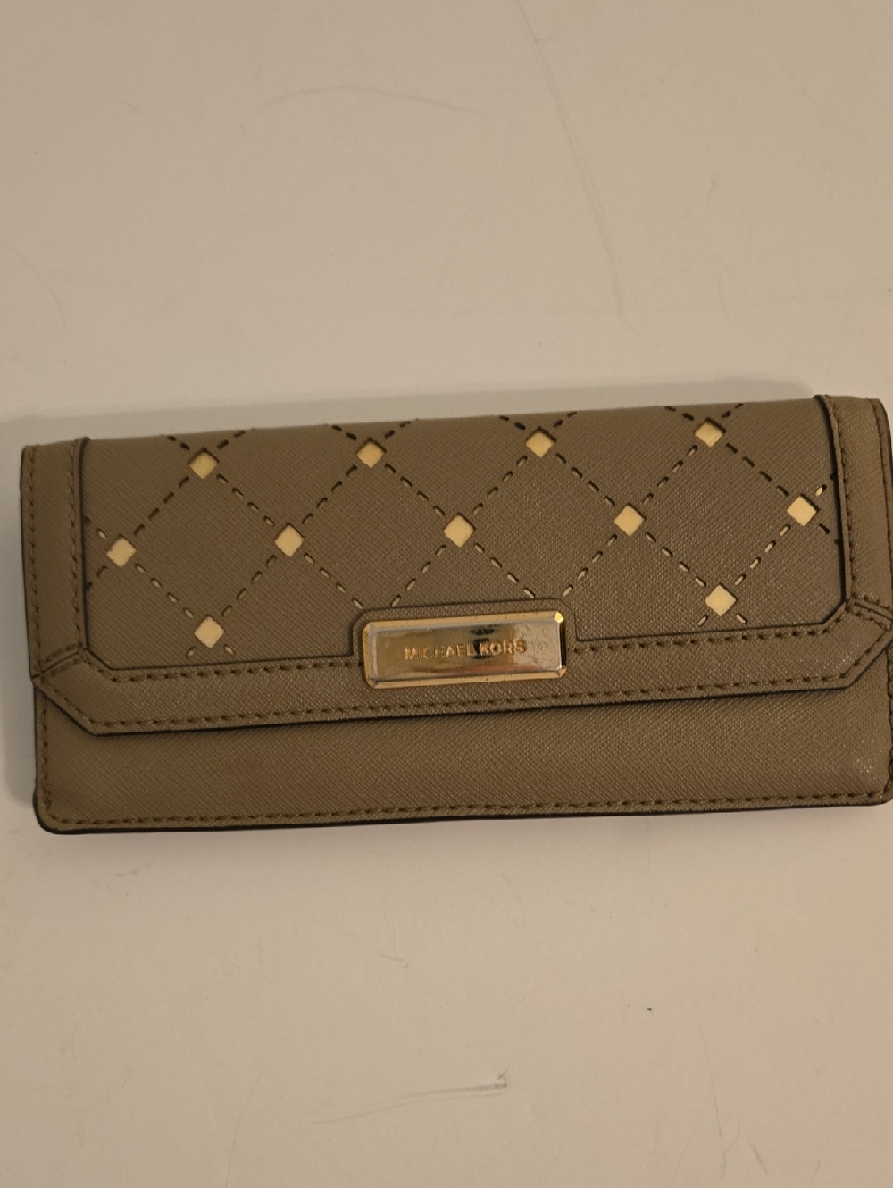 Michael Kors Taupe Wallet with Gold Accents